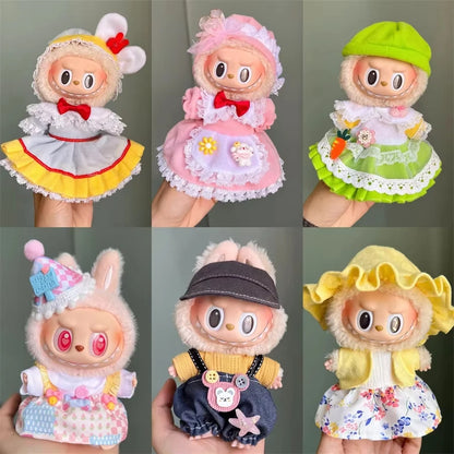 Mini Doll'S Clothes Outfit Accessories for Korea Kpop Exo 15-17cm Labubu Idol 10cn Cotton Doll Replacement Suit Clothing Gift