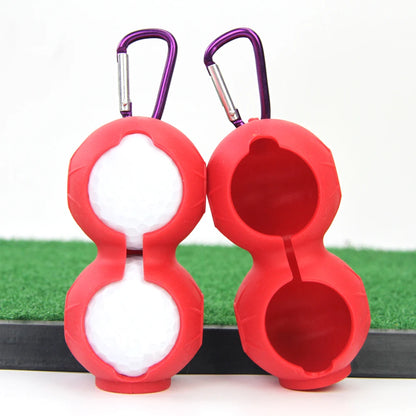 1Pcs Portable Golf Ball Protective Holder Cover Golf Ball Silicone Double Case Cover Golf Training Sports Accessories 6 Colors