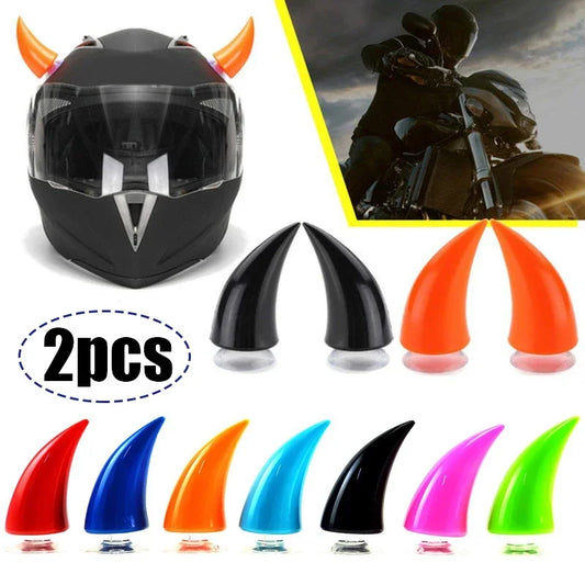 Multicolor Motorcycle Helmet Devil Horns Electric Bike Car Styling Decoration Helmets Stickers Long Short Parts Accessories
