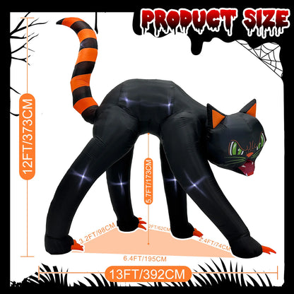 OurWarm 13FT Giant Halloween Inflatables Outdoor Decor Black Cat Inflatable,Black Cat Inflatables Decorations for Outdoor Decor