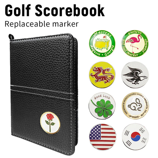 1 Set Golf Scorecard Holder Golf Score Card Wallet With Card Slot and Pencil Loop and Golf Marker Golf Accessories for Golfers