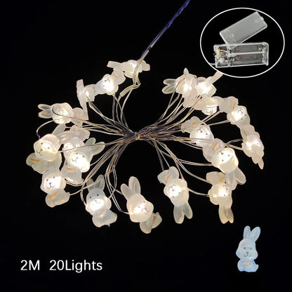 2M 20Leds Easter Fairy Light String Easter Eggs Rabbit Carrot Led Lights for Home Garland Diy Light Happy Easter Decoration 2025