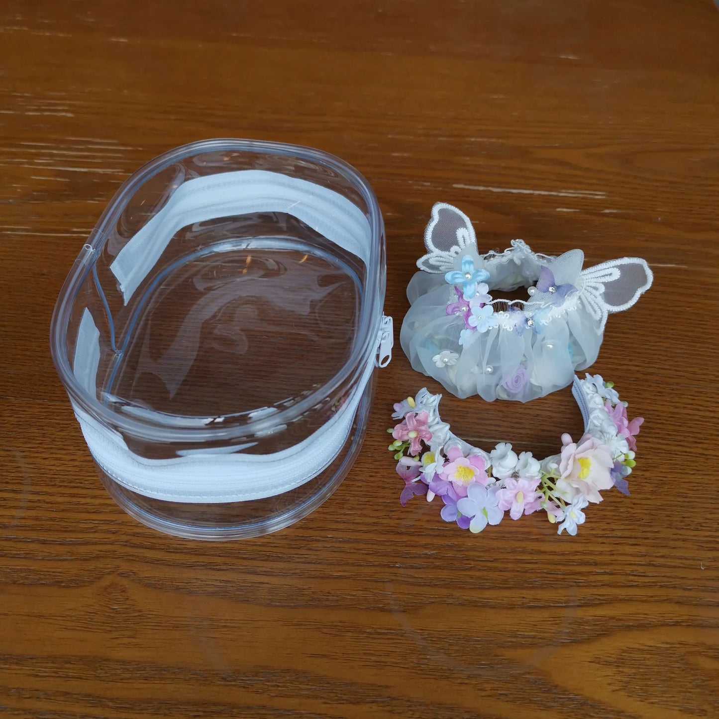 17cm Mini Doll'S Clothes Outfit Accessories for Labubu Idol Flower Fairy Skirt Handmade Hairpin National Headdress Clothing