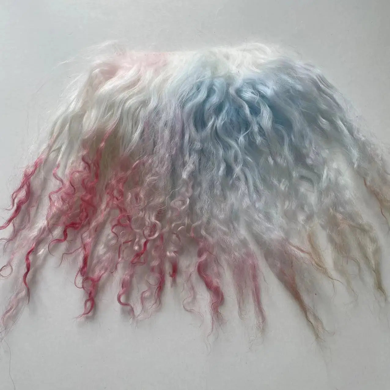 High Quality Sheepskin Wool Lamb Fur Pelt Hair Row Curly Hair Extensions SD Blyth Dolls Wigs Hair Wefts Accessories