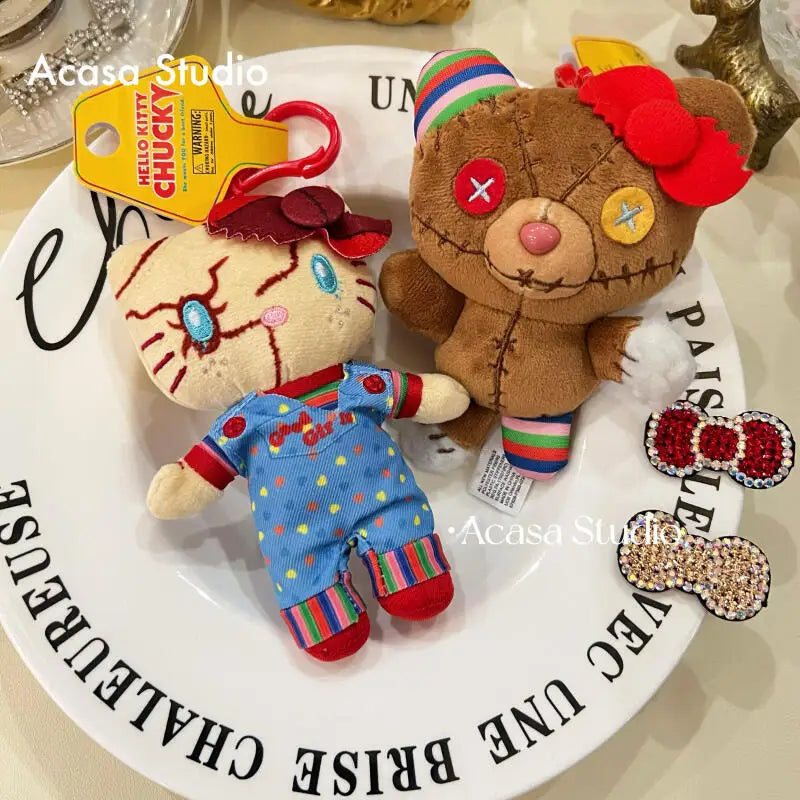 25Cm Hello Kitty Plush Doll Halloween Plush Stuffed Toy Ghost Baby Chucky Cute Kitty Halloween Party Decoration Props Gift