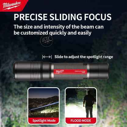 Milwaukee L4 FL2000-301 REDLITHIUM™ USB Rechargeable Slide Focus Flashlight 2,000 LUMENS With Fast Beam Control
