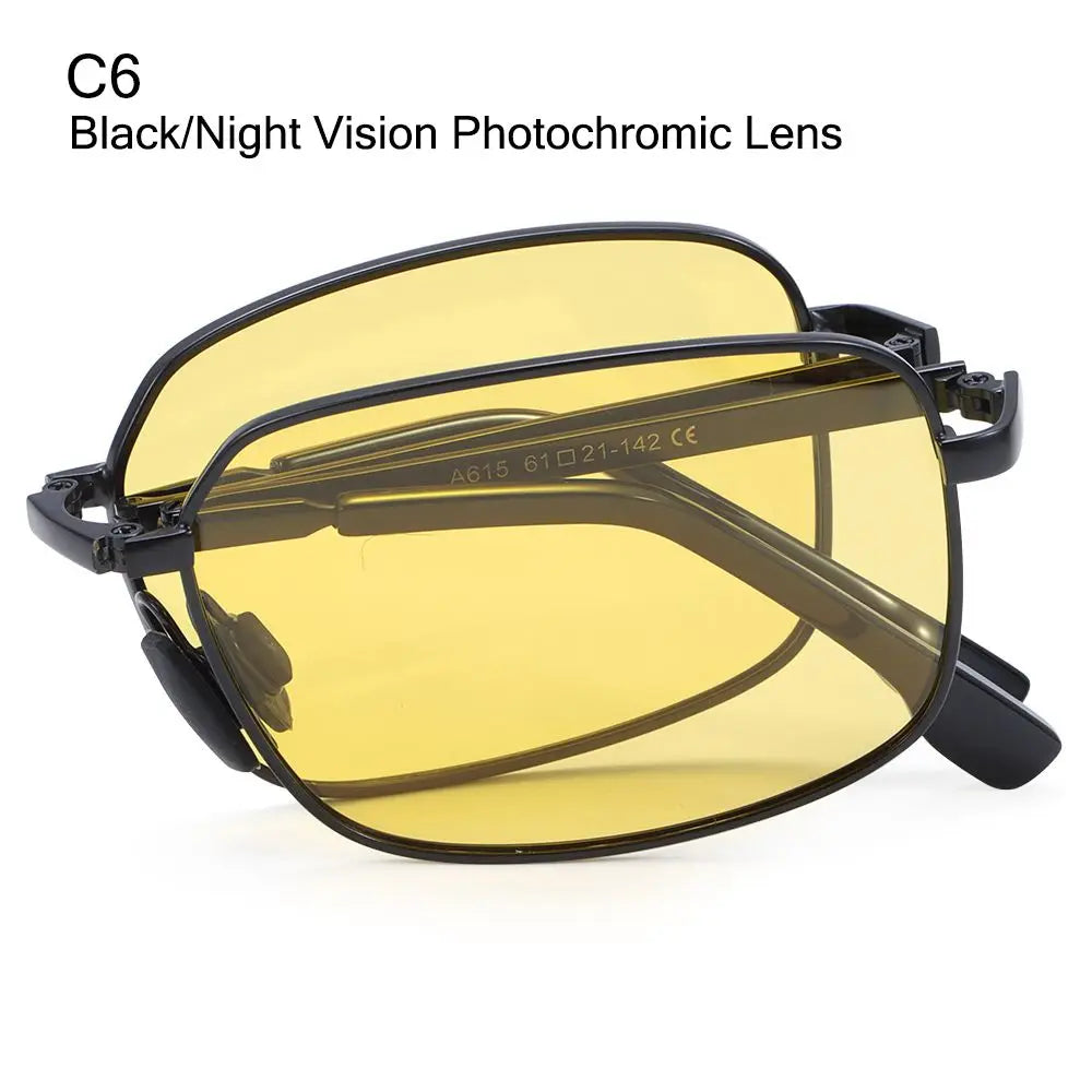 Metal Frame Portable Eyewear Folding Polarized Photochromic Sunglasses Sunglasses for Men Driving Glasses