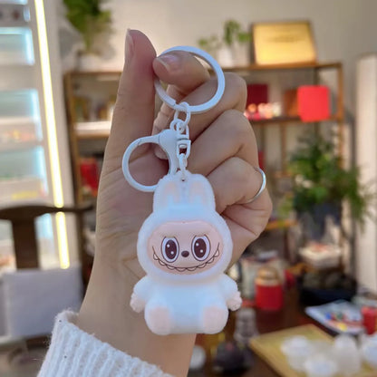 New Christmas Labubu Kawaii Particles Keychain Bag Cell Phone Charm Key Chain Christmas Gift