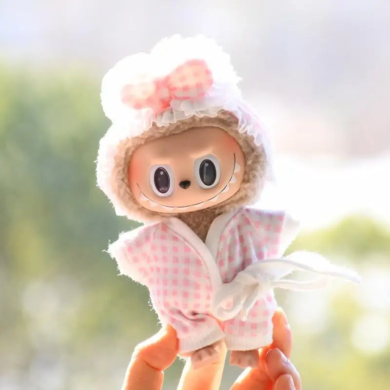17cm Mini Plush Doll'S Clothes Outfit Accessories for Korea Kpop Exo Labubu Idol Plaid Floral Pajamas Clothing Gift