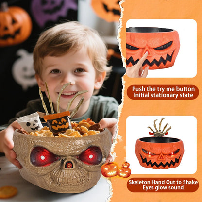 Scary Halloween Decorations Skull Pumpkin Bowl Pumpkin Candy Bowl Holder Deep Dish for Haunted House Decor Halloween Horror