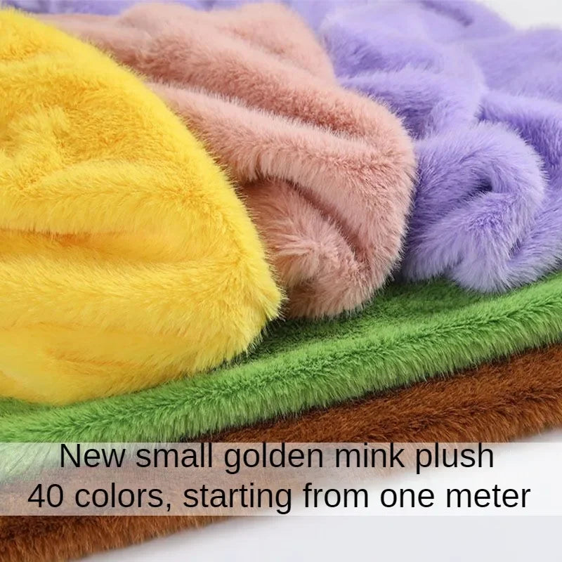2cm Faux Mink Fur Plush Fabric by the Meter for Clothing Scarf Dolls Background Decoration Diy Sewing Cloth Soft Pink White Blue