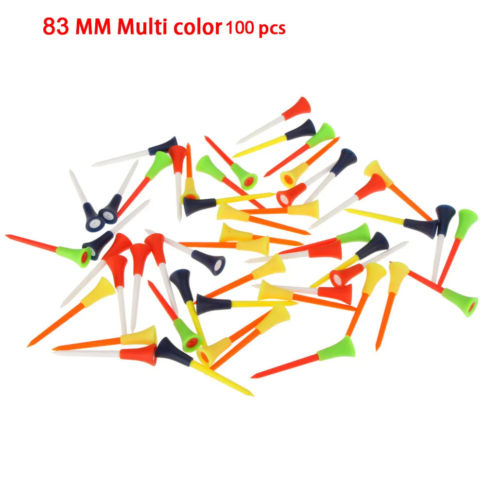 30/100 Pcs Plastic Golf Tees Multi Color 8.3CM 72mm 54mm Durable Rubber Cushion Top Golf Tee Golf Accessories for Golf Sprot New