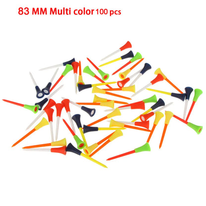 30/100 Pcs Plastic Golf Tees Multi Color 8.3CM 72mm 54mm Durable Rubber Cushion Top Golf Tee Golf Accessories for Golf Sprot New