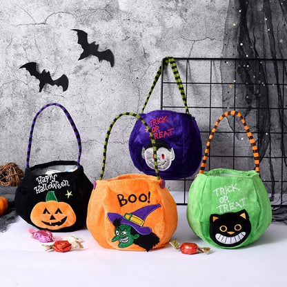Cute Halloween Portable Pumpkin Bag Trick or Treat Kids Candy  Happy  Day Gift  Backpack Shoulder