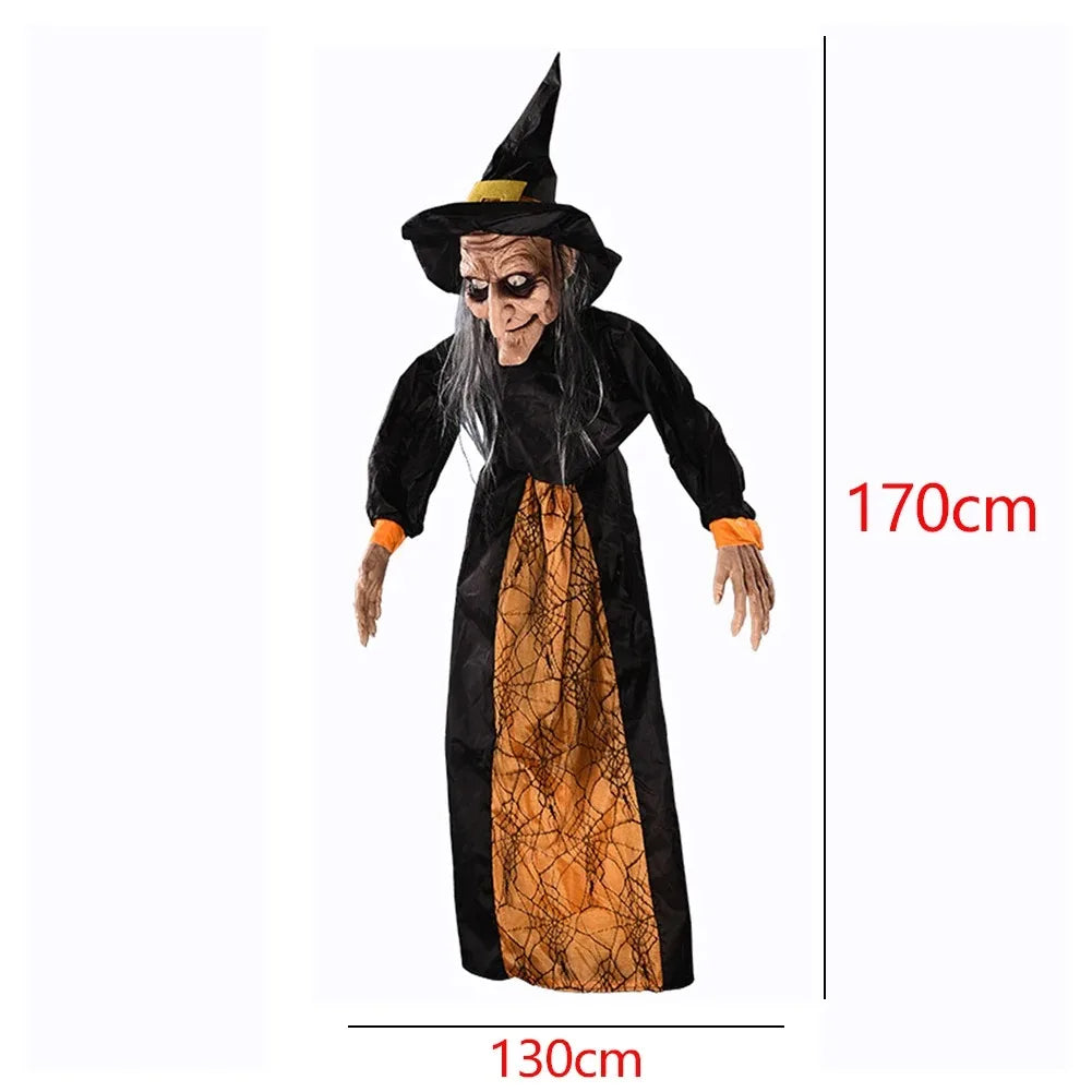 1Pc Halloween Witch Ghost Decor Horror Pendant Glowing Prank Props Electric Toys Haunted House Bar Club Home Festival Decoration