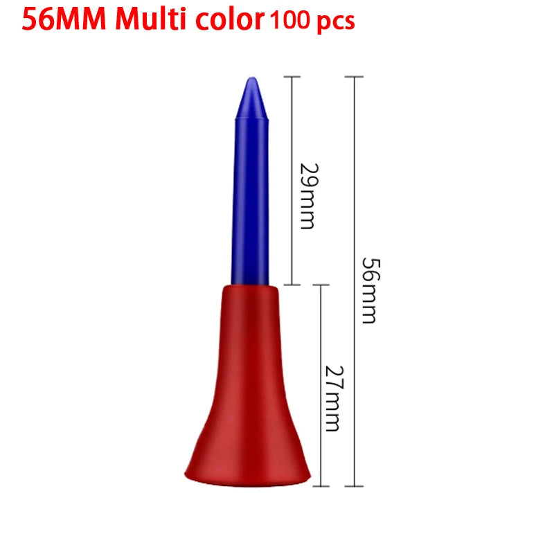 30/100 Pcs Plastic Golf Tees Multi Color 8.3CM 72mm 54mm Durable Rubber Cushion Top Golf Tee Golf Accessories for Golf Sprot New