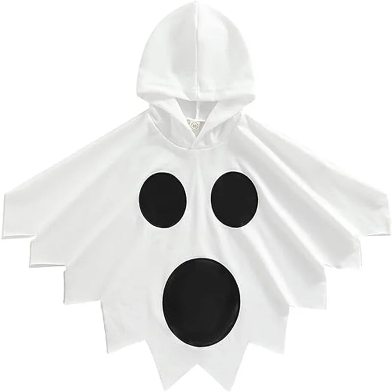 Halloween Cloak Carnival Children's Clothing With Hat Color Blocked Print Cosplay Funny Cloak