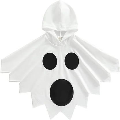 Halloween Cloak Carnival Children's Clothing With Hat Color Blocked Print Cosplay Funny Cloak