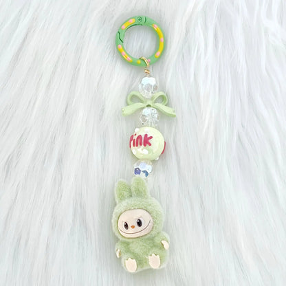 New Christmas Labubu Kawaii Particles Keychain Bag Cell Phone Charm Key Chain Christmas Gift