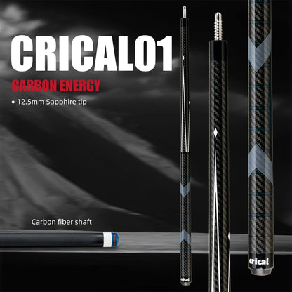 CRICAL Carbon Fiber Pool Cue Stick Billiard Cue Sticks Professional Low Deflection Pool Sticks With 12.5mm Tip