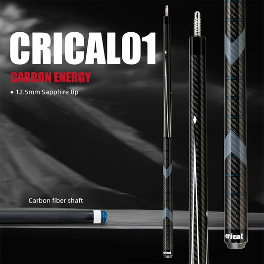 CRICAL Carbon Fiber Pool Cue Stick Billiard Cue Sticks Professional Low Deflection Pool Sticks With 12.5mm Tip
