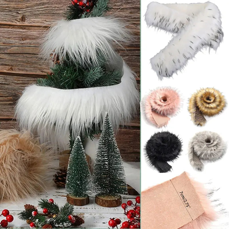 100*7cm Faux Fur Trim Comfortable Fur Ribbon Tape DIY Apparel Sewing Fabric Craft Costume Decoration Furry Material Wholesale