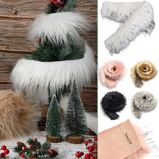 100*7cm Faux Fur Trim Comfortable Fur Ribbon Tape DIY Apparel Sewing Fabric Craft Costume Decoration Furry Material Wholesale
