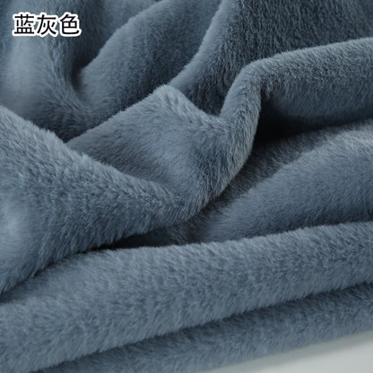 Plain Faux Fur Fabric Smooth by the Meter for Clothes Coats Dolls Sewing Thickened Imitation Rex Rabbit Plush Textile Soft Silky