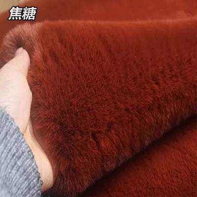 Faux Fur Thickening Rabbit Fur Faux Plush Fabric for Coat Pillow Vest Collar Hat Short Pile Plush Fur Tissu Telas Fabric Carpet