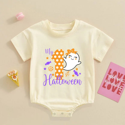 My First Halloween Print Baby Bubbles Romper Halloween Party Infant Outfit Bodysuit Newborn Large Jumpsuit Newborn Retro Clothes