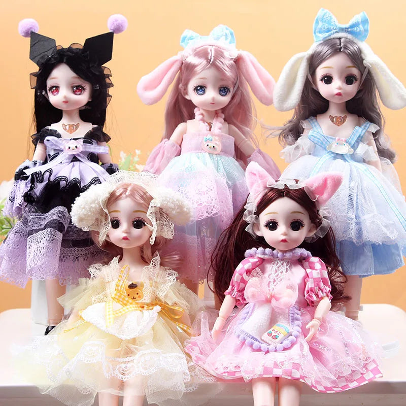 30cm New 1/6 Girl Princess Doll Set 23 Joints Movable 30cm Bjd Doll With Clothes Princess Dress Dolls Girls Birthday Gift Toys