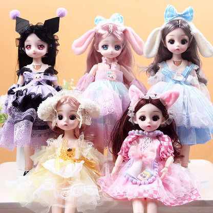 30cm New 1/6 Girl Princess Doll Set 23 Joints Movable 30cm Bjd Doll With Clothes Princess Dress Dolls Girls Birthday Gift Toys