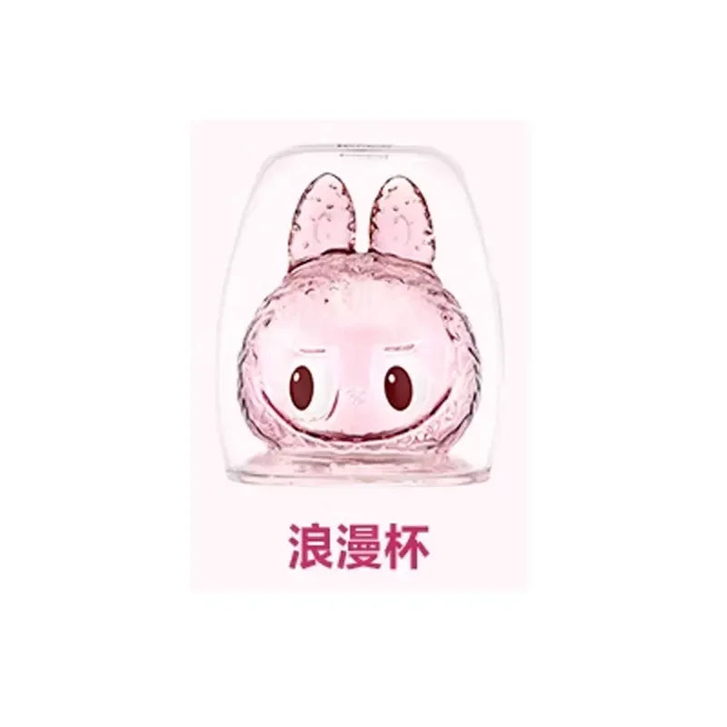 In-Stock Blind Box Labubu the Monsters Cheers Double Layered Glass Cup Cute Water Cup Handmade Decoration Model Birthday Gift