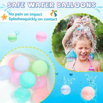 10 Pcs Reusable Water Balloons for Kids Adults Outdoor Activities, Kids Pool Beach Bath Toys Water Bomb for Summer Games
