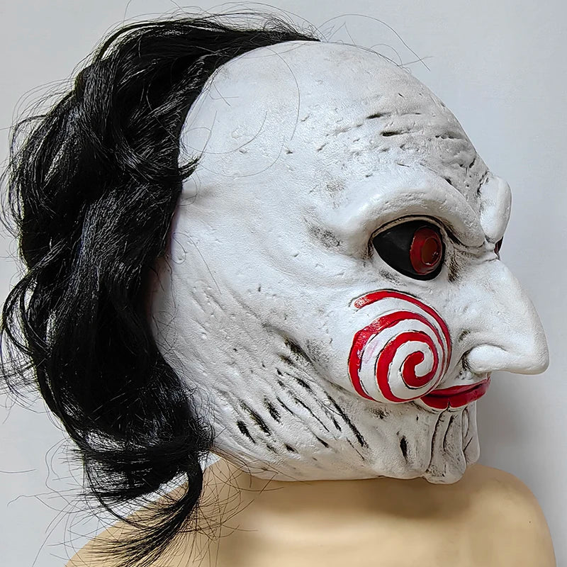 Halloween Party Costume Latex Horror Saw Mask Movie Horror the Jigsaw Full Head Mask Fancy Dress Party Accessories