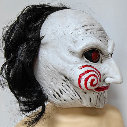 Halloween Party Costume Latex Horror Saw Mask Movie Horror the Jigsaw Full Head Mask Fancy Dress Party Accessories