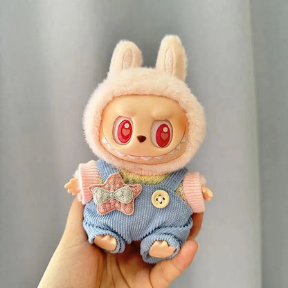17cm Mini Plush Doll'S Clothes Outfit Accessories for Korea Kpop Exo Labubu I II Idol Dolls Sitting Party Overalls Clothing Gift