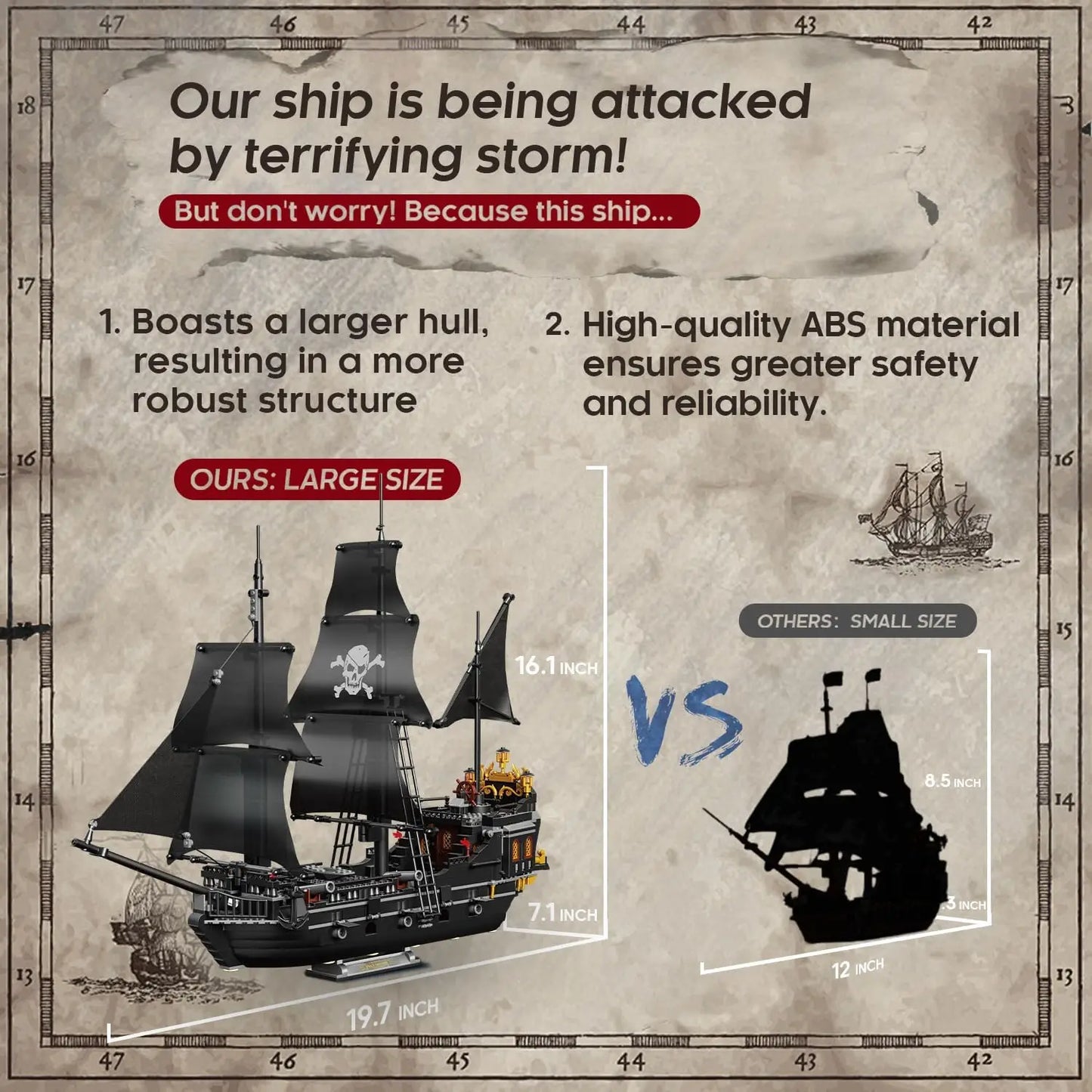 1424PCS Black Pirate Ship Building Blocks Skeleton Ghost Boat Model Assembly Bricks Toys Desktop Decoration Kids Holiday Gifts