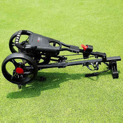 PGM Golf Cart 3 Wheels, Golf Bag Cart Foldable, With Cup Holder With Seat, Compact Golf Pull Car