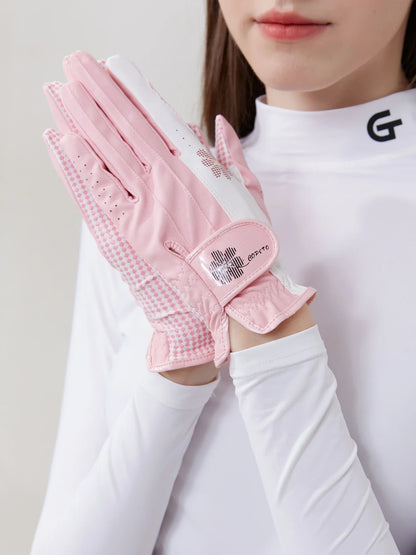 New Purple Golf Gloves Women Left and Right Hands Anti Slip Wear Resistant Breathable Gloves One Pair Golf Accessories