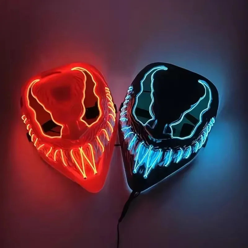 Marvel Venom Mask With Lens Halloween Party Decoration LED Mask Propsfor Hot Toys Venom Cosplay Costume Mask Full Face Glow