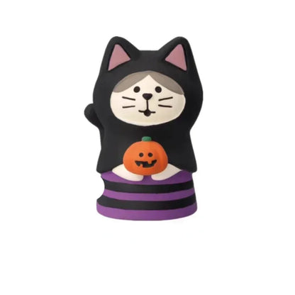 2024 Halloween Pumpkin Miniature Night Light Cat Scene Props Decoration Luminous Resin Small Ornament Trendy Play Creative Gift