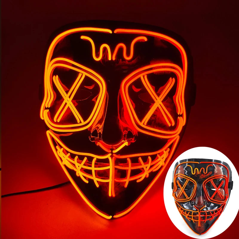 New Arrival Halloween Mask Horror Venom  LED Luminous Mask Cosplay Costume Makeup Prom Party