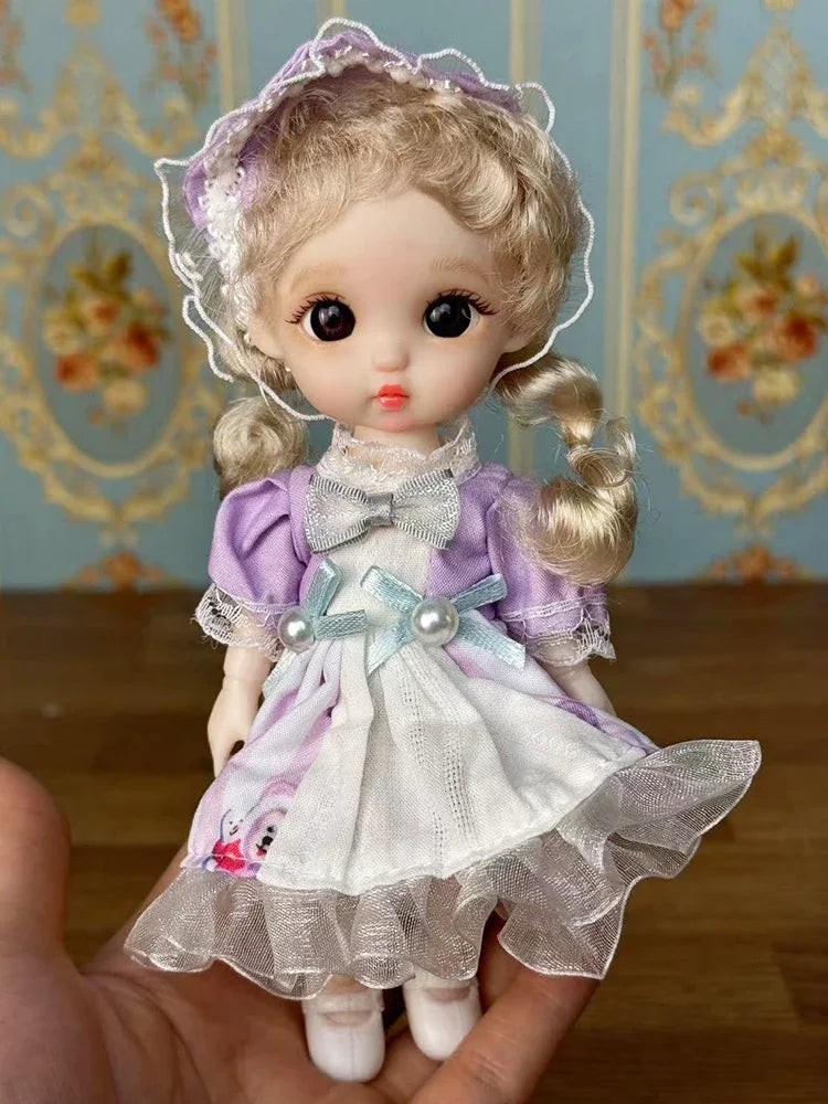 Lovely 17cm Doll 1/8 Bjd Dolls Mini Playhouse Doll Toy Kids Girls Dolls Toy Gift