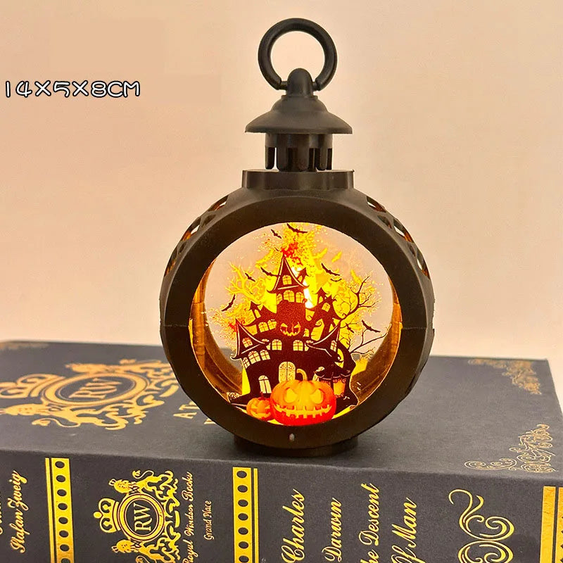 1PC Halloween Decoration Luminous Night Light Led Pumpkin Lamp Electronic Candle Light Ghost Festival Creative Arrangement Props