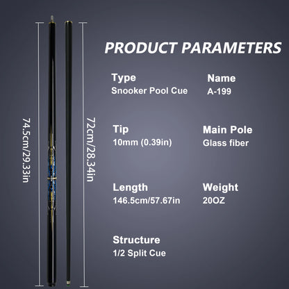Professional  Chinese Snooker Pool Cue Stick 10mm Carbon Fiber Blue Mechanical Ideal for Competitive Gifts Billiards Accessories