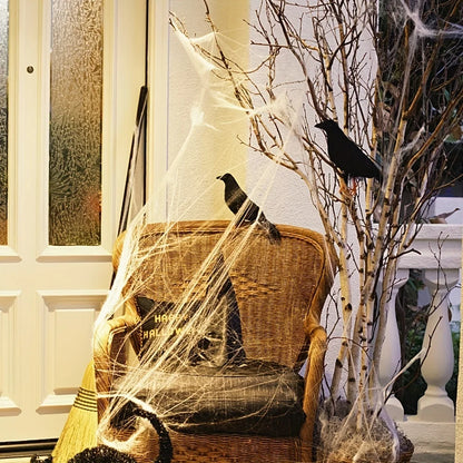 3pcs Halloween Black Crows Feathered Crows Halloween Decorations Crows Realistic Looking Ravens Large Black Crow