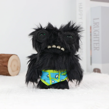 Original Teeth Monsters Pendant Plush Doll Fuggler Funny Ugly Monster Keyrings Keychain Toy Halloween Prank Decoration Gift