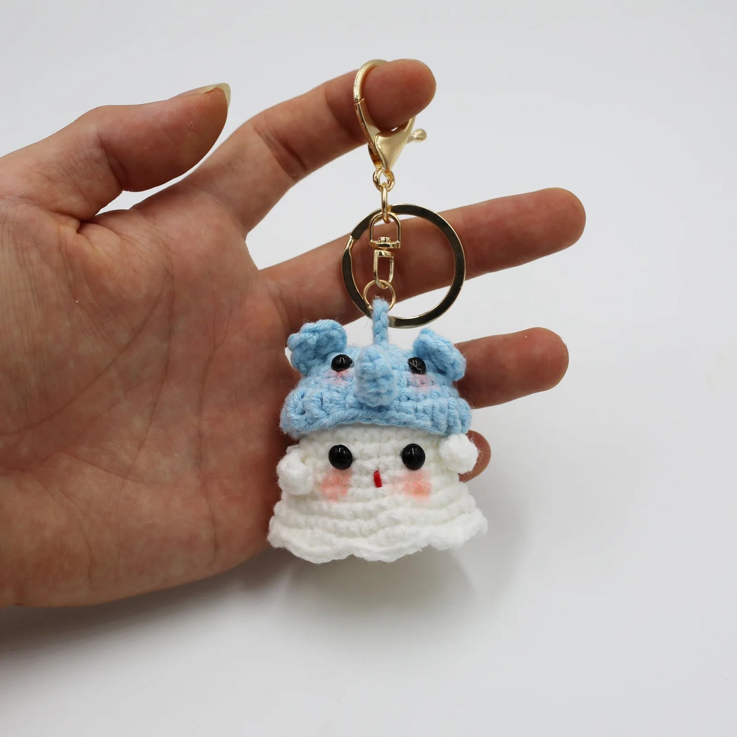 Halloween Home Decoration Handmade Knitted Witch Ghost Doll Ornament  Cute Pumpkin Ghost Keychain for Bag Pendant Christmas Gift