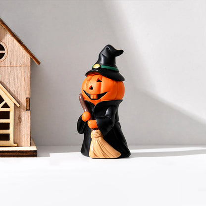 1PCS Cute Halloween Decor Set - Ghost Witch Pumpkin Resin Figurines for Home Tabletop Party Ghost Festival Decorations Gifts